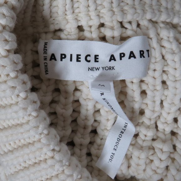 Apiece Apart Women's Medium Cream Chunky Open Knit Oversized Slouchy Sweater - Picture 2 of 8